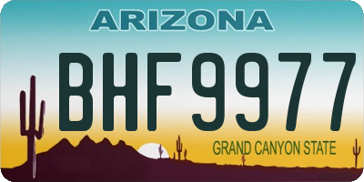 AZ license plate BHF9977