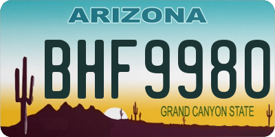 AZ license plate BHF9980
