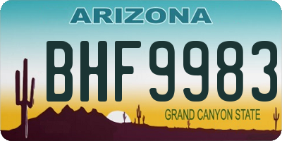AZ license plate BHF9983