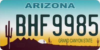 AZ license plate BHF9985
