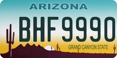 AZ license plate BHF9990