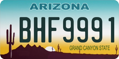AZ license plate BHF9991