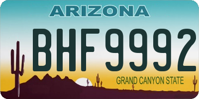AZ license plate BHF9992