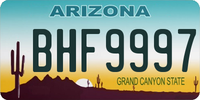 AZ license plate BHF9997