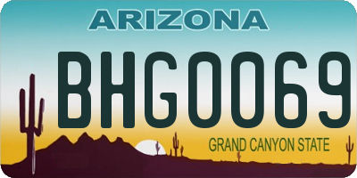 AZ license plate BHG0069