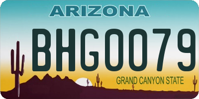 AZ license plate BHG0079