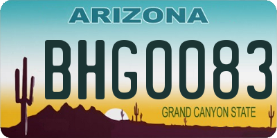 AZ license plate BHG0083