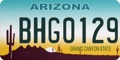 AZ license plate BHG0129
