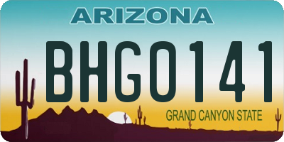AZ license plate BHG0141