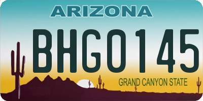 AZ license plate BHG0145