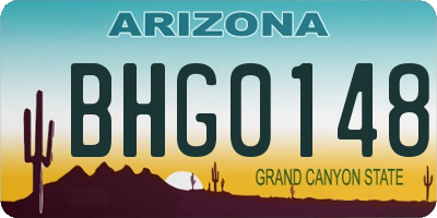 AZ license plate BHG0148