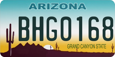 AZ license plate BHG0168