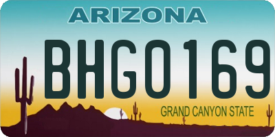 AZ license plate BHG0169