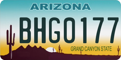 AZ license plate BHG0177