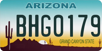 AZ license plate BHG0179
