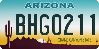 AZ license plate BHG0211