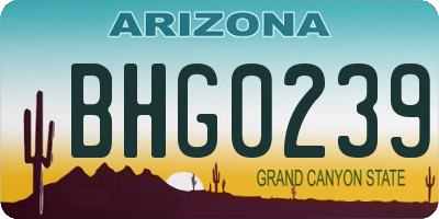 AZ license plate BHG0239