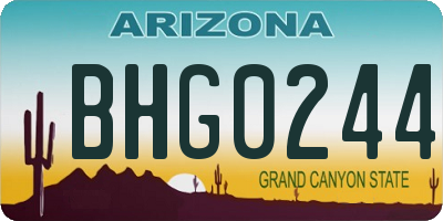 AZ license plate BHG0244