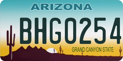 AZ license plate BHG0254