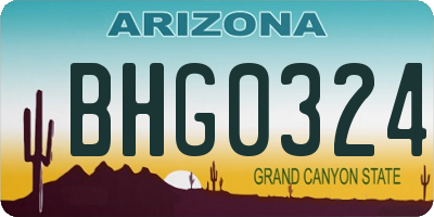 AZ license plate BHG0324