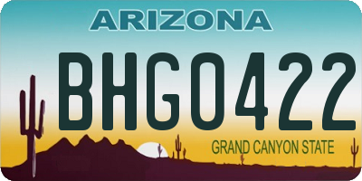 AZ license plate BHG0422