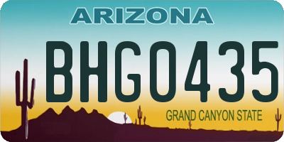 AZ license plate BHG0435