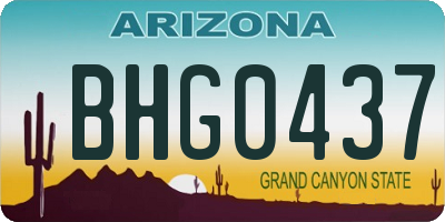AZ license plate BHG0437