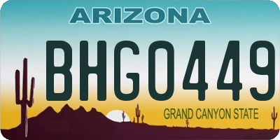 AZ license plate BHG0449