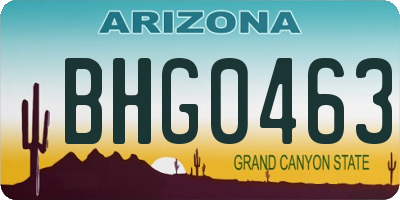 AZ license plate BHG0463