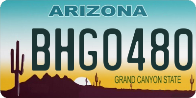 AZ license plate BHG0480