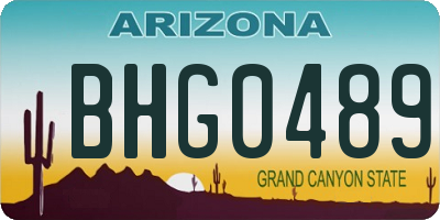 AZ license plate BHG0489