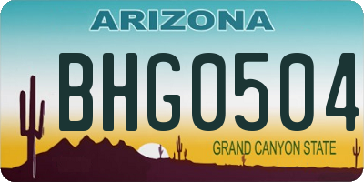 AZ license plate BHG0504