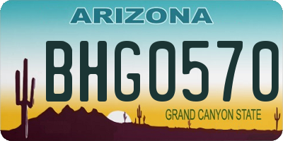 AZ license plate BHG0570