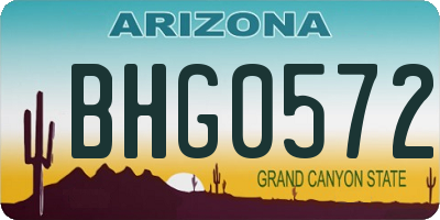 AZ license plate BHG0572