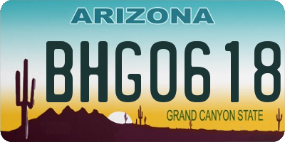 AZ license plate BHG0618