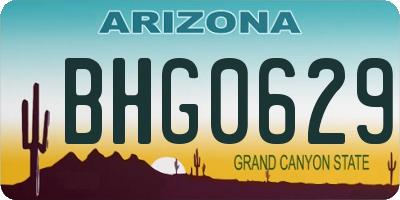 AZ license plate BHG0629