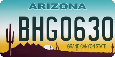 AZ license plate BHG0630