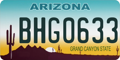 AZ license plate BHG0633