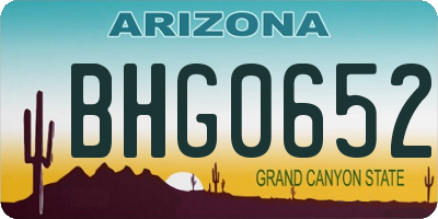AZ license plate BHG0652