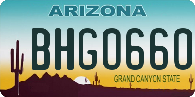 AZ license plate BHG0660
