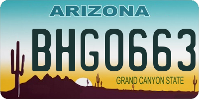 AZ license plate BHG0663