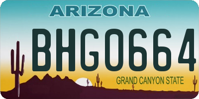 AZ license plate BHG0664