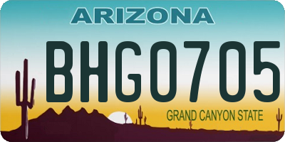 AZ license plate BHG0705