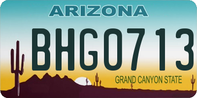 AZ license plate BHG0713