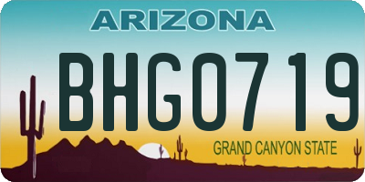 AZ license plate BHG0719