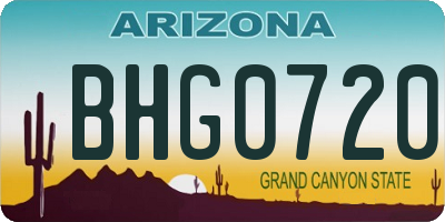 AZ license plate BHG0720