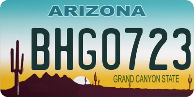 AZ license plate BHG0723