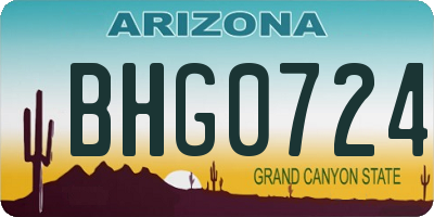 AZ license plate BHG0724