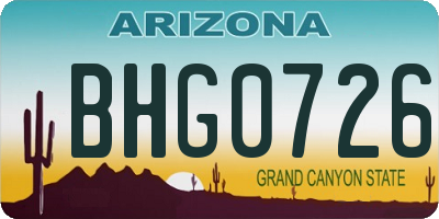 AZ license plate BHG0726