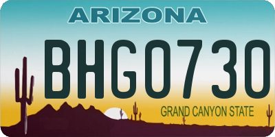 AZ license plate BHG0730